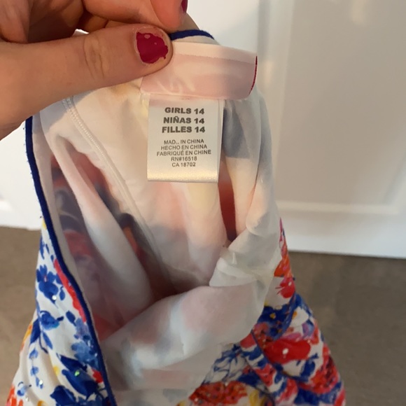 Vibrant Floral Summer Dress. Girls size 14. - Picture 4 of 4